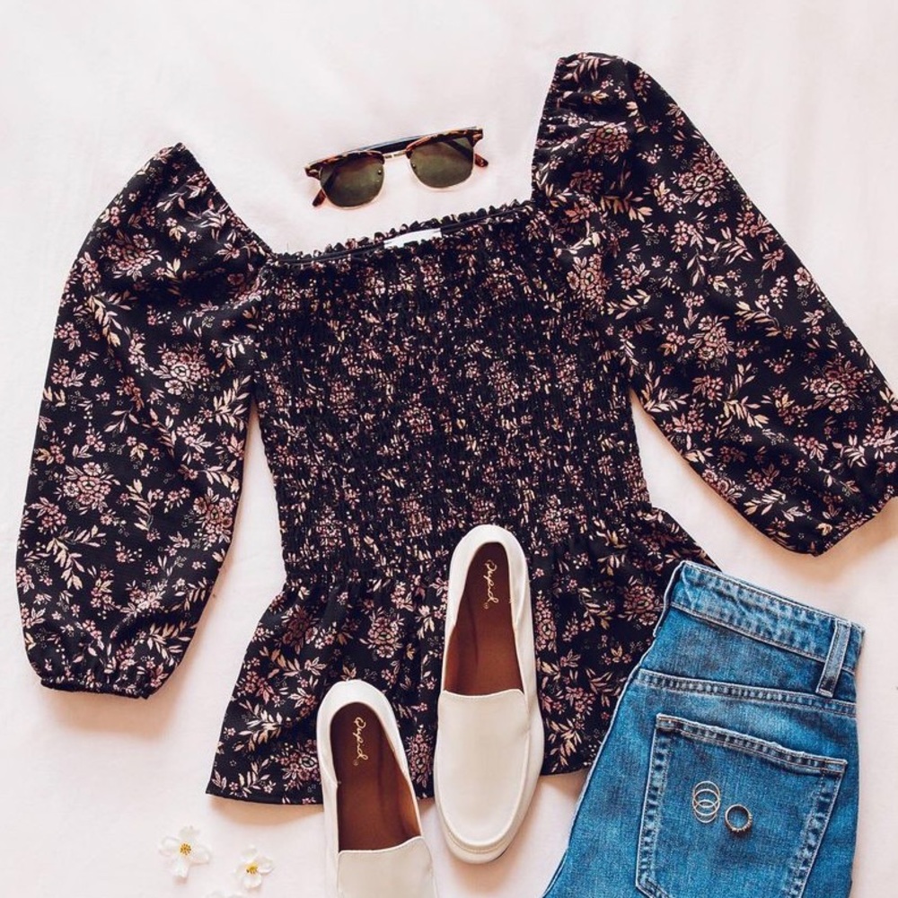 Smocked Peplum blouse